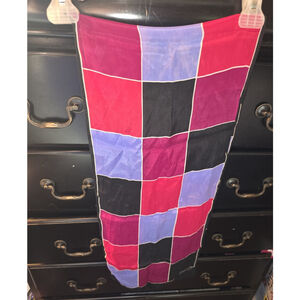 Vintage Echo Silk Multicolor Rectangular Geometric Print Scarf